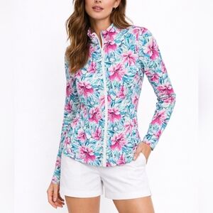 Tommy Bahama Women's Floral Active Jacket - Pink and Blue Size M
